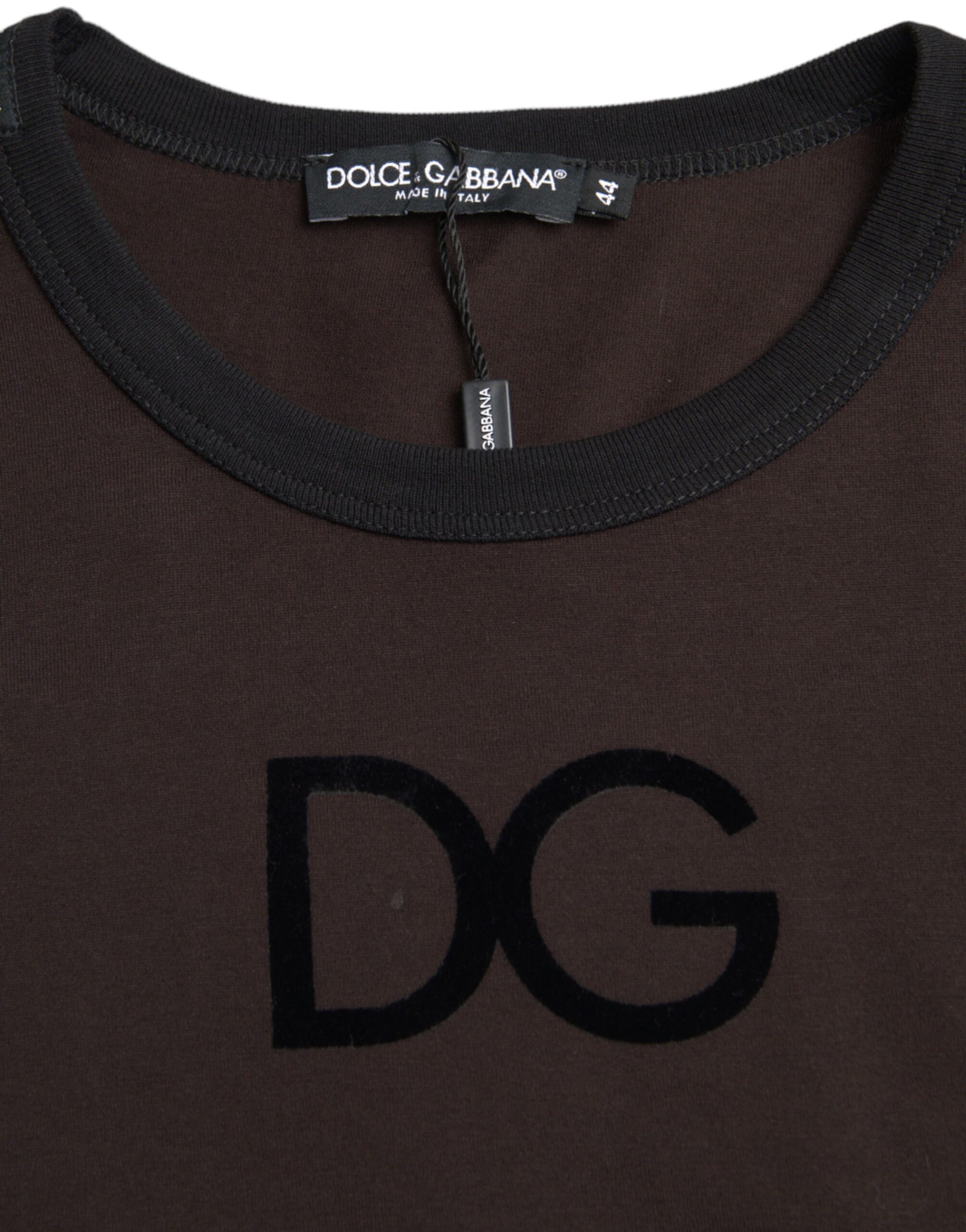 Dolce &amp; Gabbana Brauner Pullover mit Rundhalsausschnitt und DG-Logo