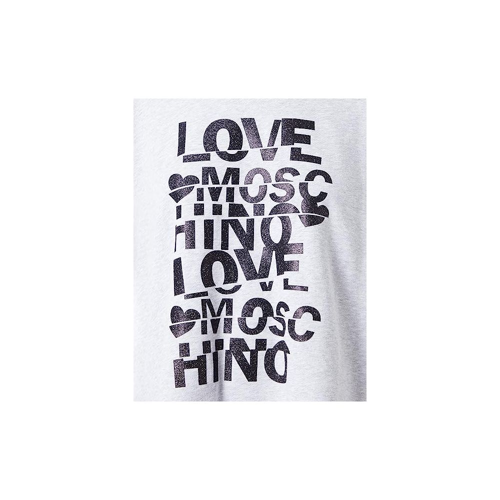 Love Moschino – Oversize-Sweatshirt aus grauer Baumwolle für Damen