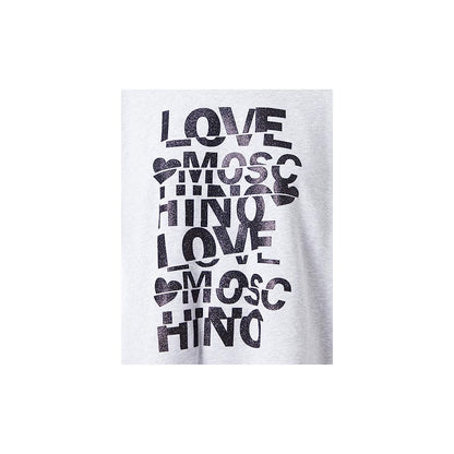 Love Moschino – Oversize-Sweatshirt aus grauer Baumwolle für Damen