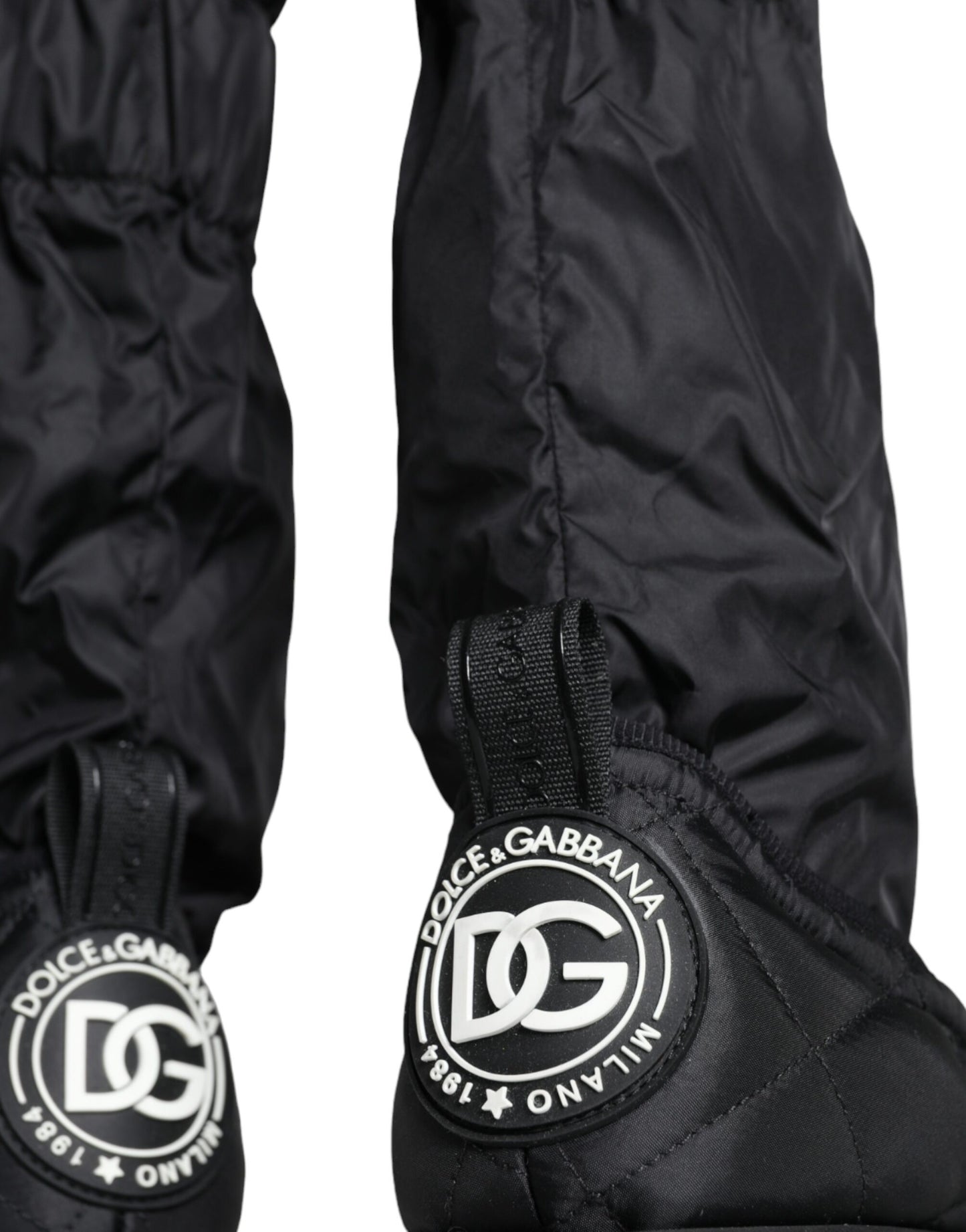 Dolce &amp; Gabbana Schwarze gesteppte High-Top-Stiefel Sneakers Schuhe