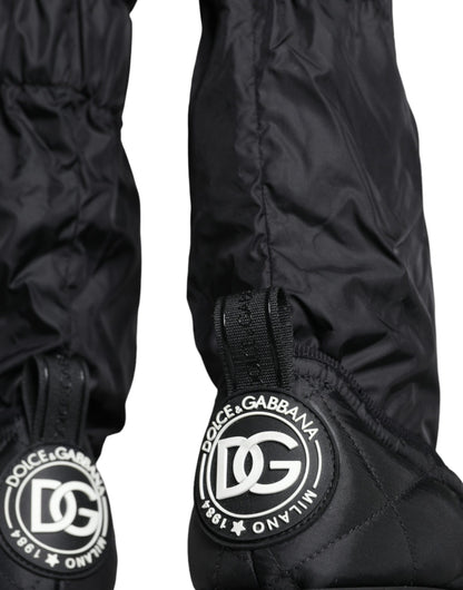 Dolce &amp; Gabbana Schwarze gesteppte High-Top-Stiefel Sneakers Schuhe