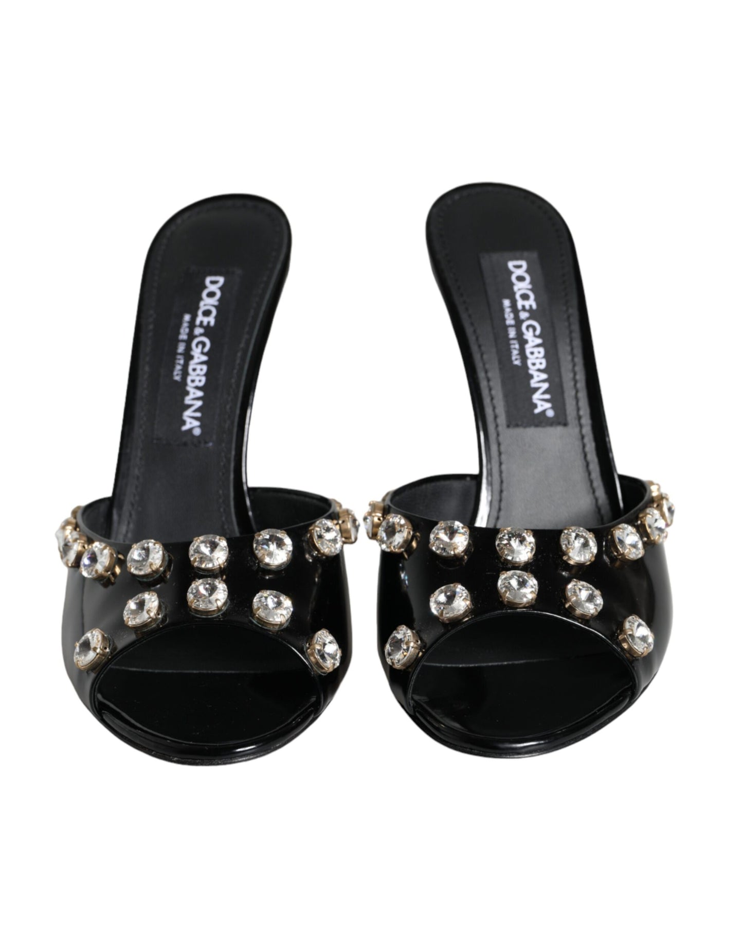 Dolce &amp; Gabbana Schwarze Kristall Heels Keira Sandalen Schuhe