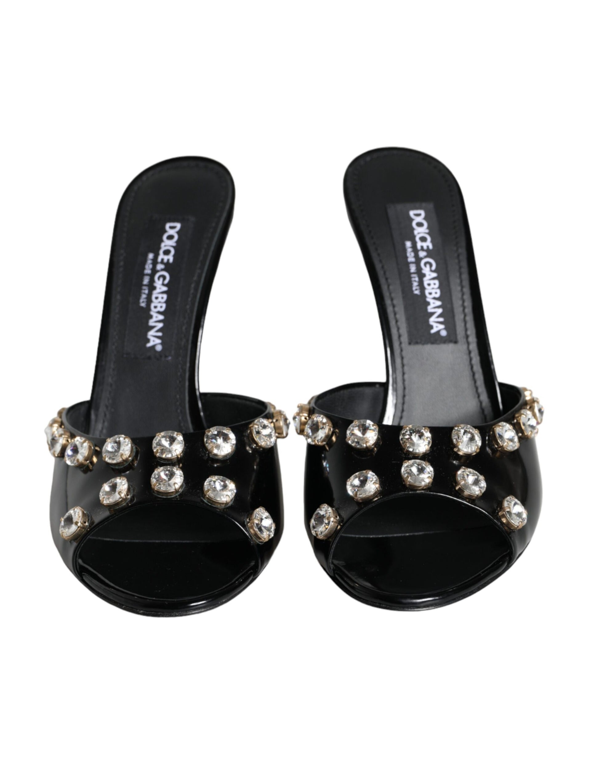 Dolce &amp; Gabbana Schwarze Kristall Heels Keira Sandalen Schuhe