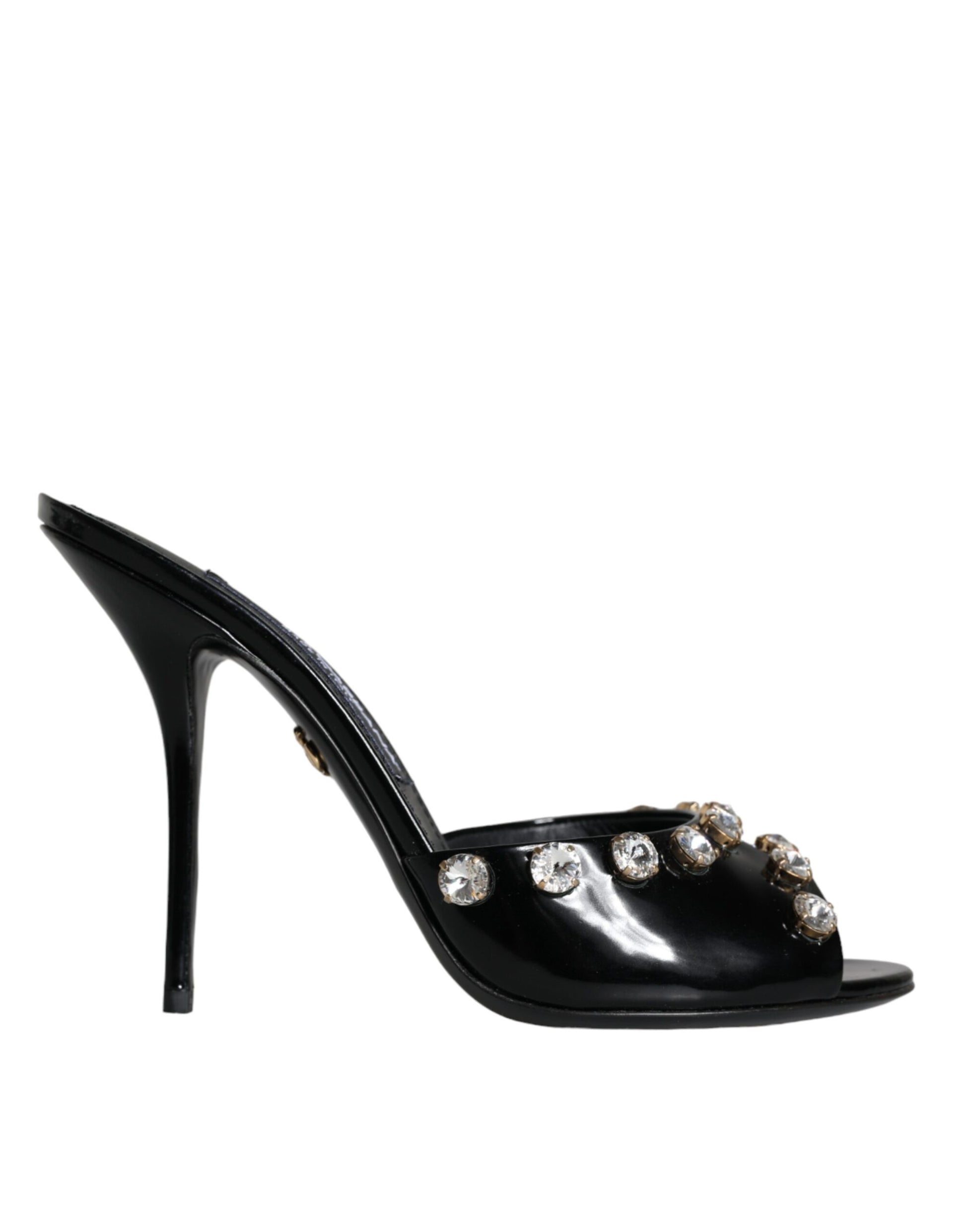 Dolce &amp; Gabbana Schwarze Kristall Heels Keira Sandalen Schuhe