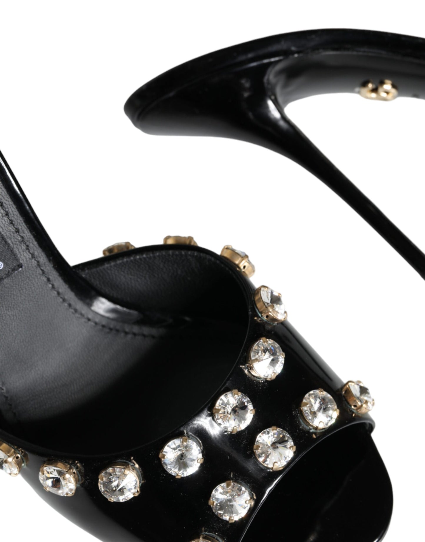 Dolce &amp; Gabbana Schwarze Kristall Heels Keira Sandalen Schuhe