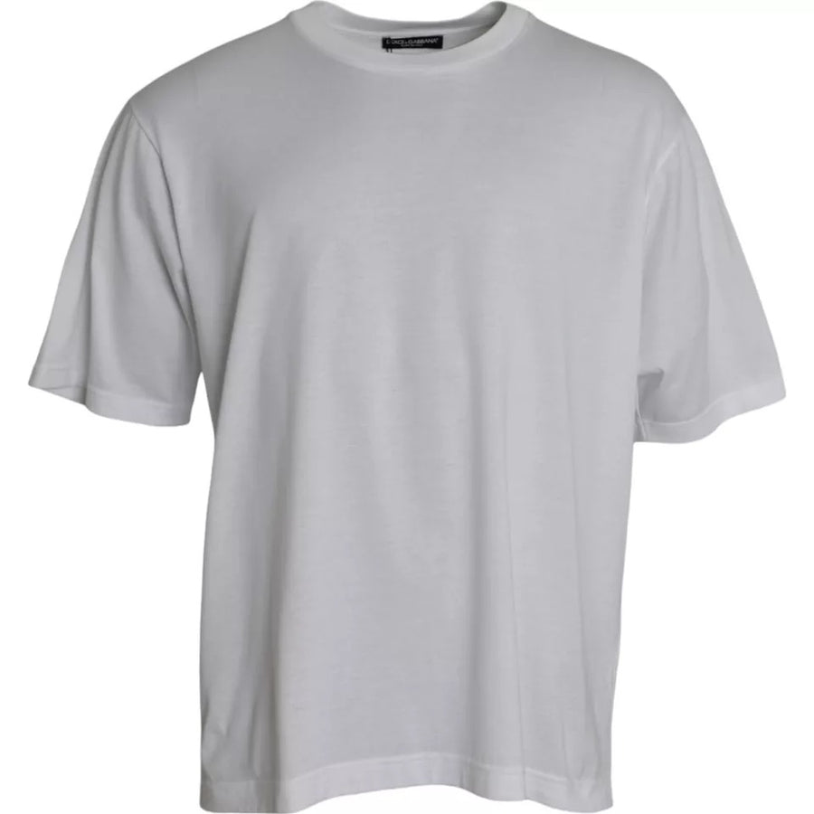 Dolce & Gabbana – Weißes, kurzärmliges T-Shirt aus Baumwolle mit Rundhalsausschnitt