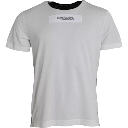 Dolce & Gabbana – T-Shirt mit Rundhalsausschnitt und Camouflage-Muster in Schwarz und Weiß
