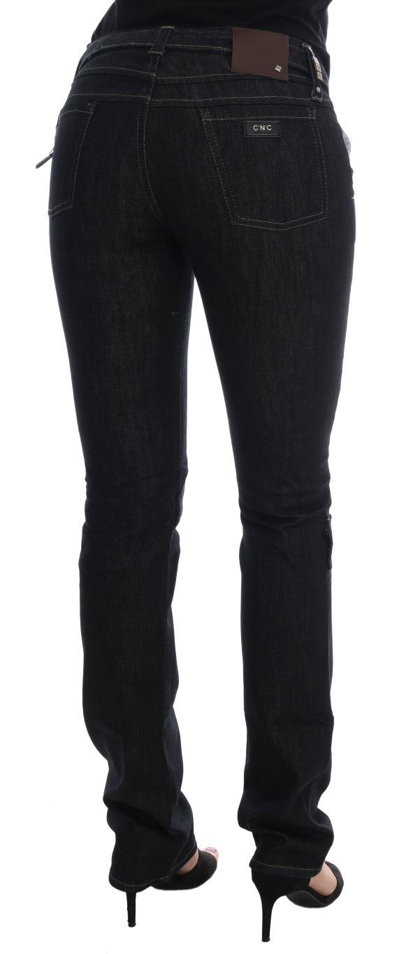 Costume National – Blaue Slim-Fit-Jeans aus Stretch-Baumwolle