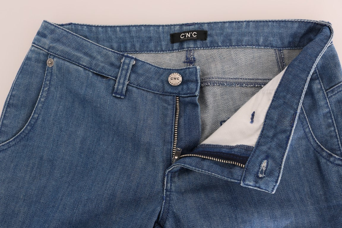 Costume National Slim Jeans aus Baumwolle in blauer Waschung