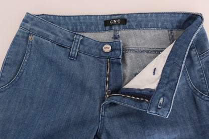 Costume National Slim Jeans aus Baumwolle in blauer Waschung
