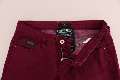 Costume National Jeans aus Baumwollstretch in roter Waschung