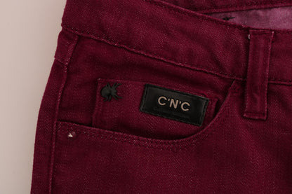 Costume National Jeans aus Baumwollstretch in roter Waschung