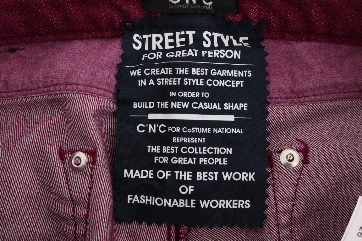 Costume National Jeans aus Baumwollstretch in roter Waschung