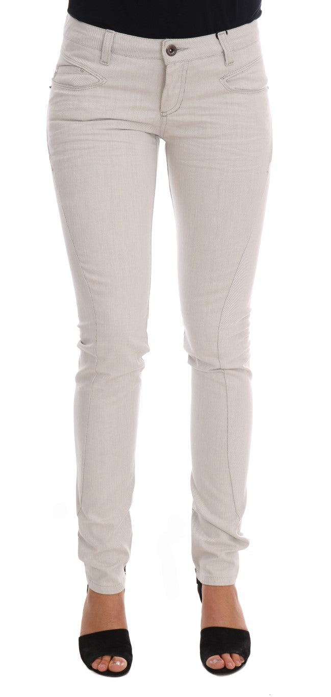 Costume National – Weiße Slim-Jeans aus Baumwollstretch