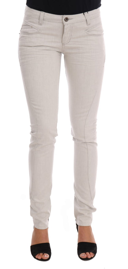 Costume National – Weiße Slim-Jeans aus Baumwollstretch