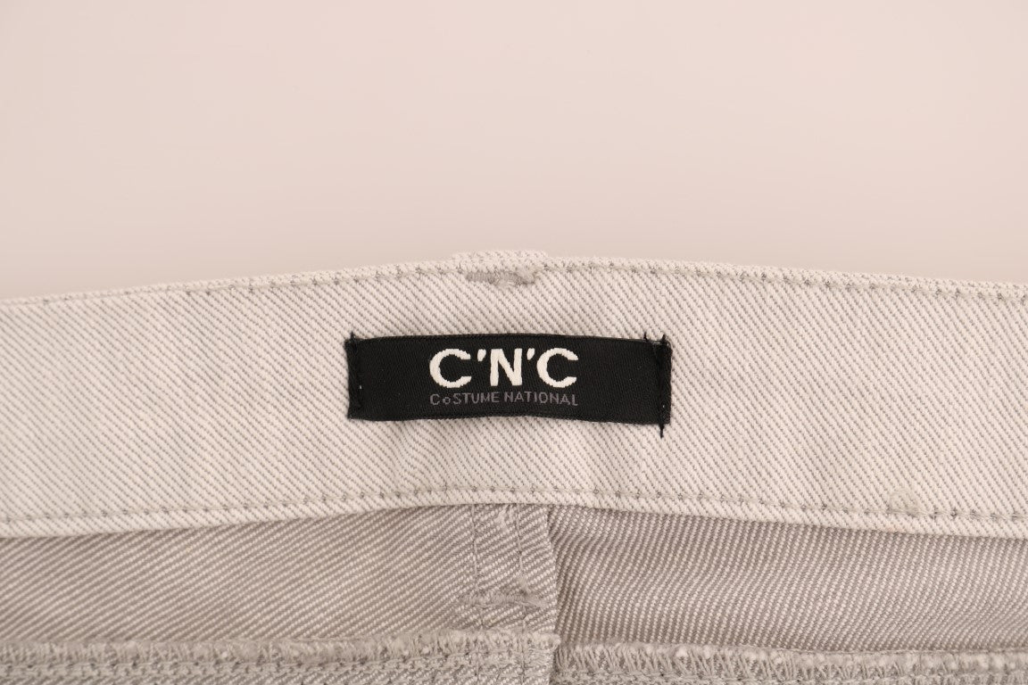 Costume National – Weiße Slim-Jeans aus Baumwollstretch