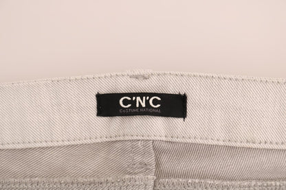 Costume National – Weiße Slim-Jeans aus Baumwollstretch