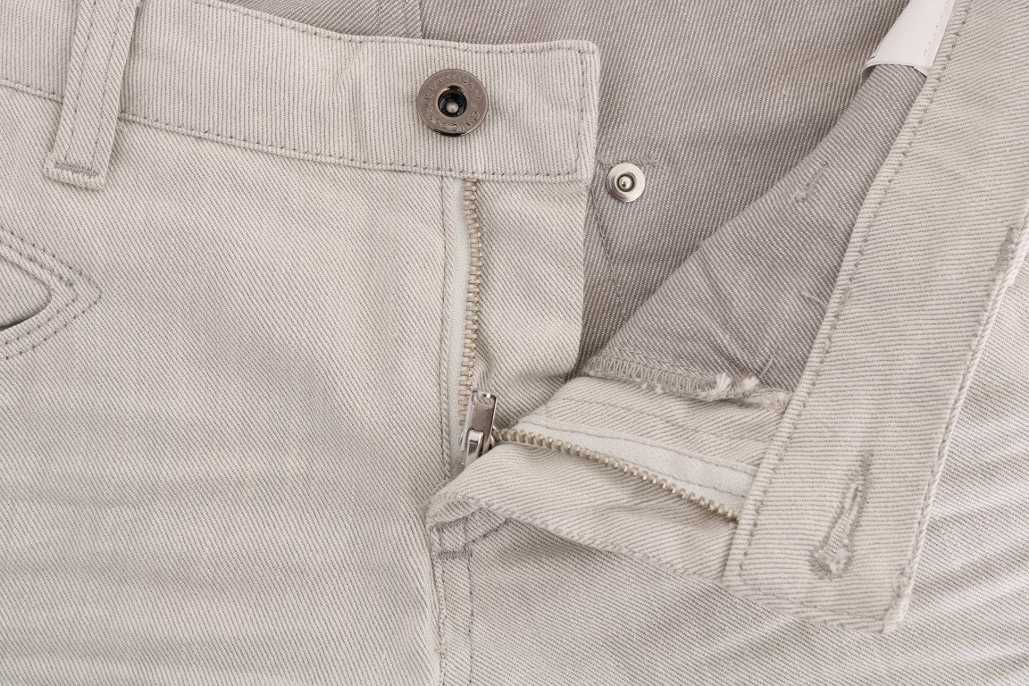 Costume National – Weiße Slim-Jeans aus Baumwollstretch