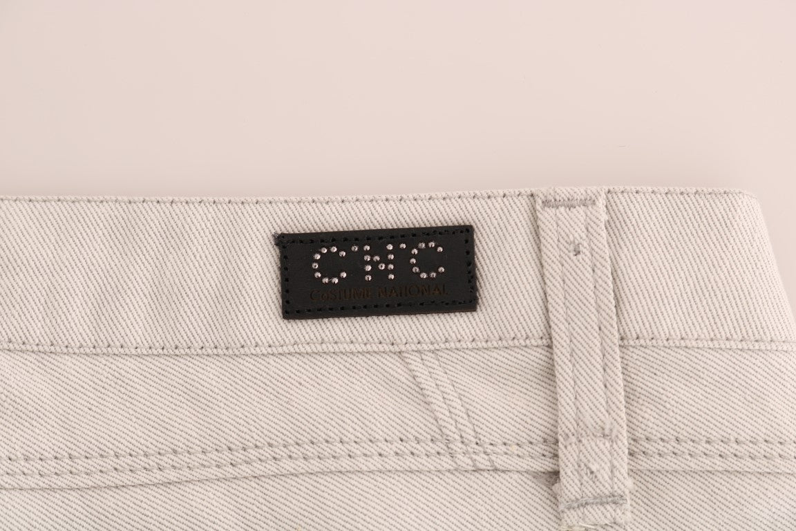Costume National – Weiße Slim-Jeans aus Baumwollstretch