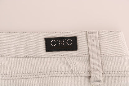 Costume National – Weiße Slim-Jeans aus Baumwollstretch