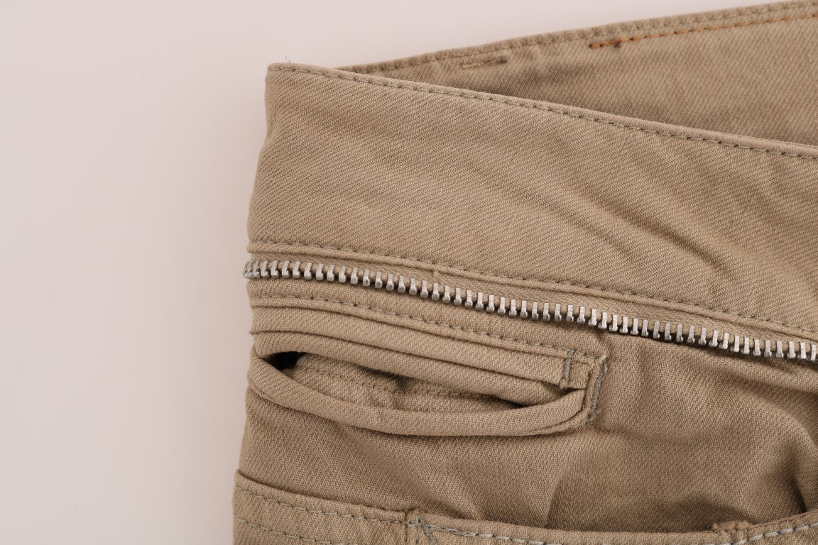 Costume National Slim Fit Jeans aus Baumwollstretch in Beige