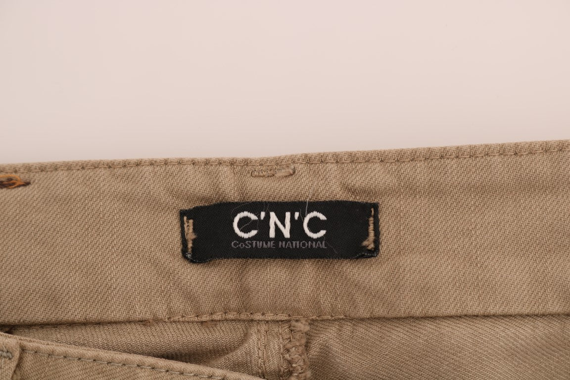 Costume National Slim Fit Jeans aus Baumwollstretch in Beige