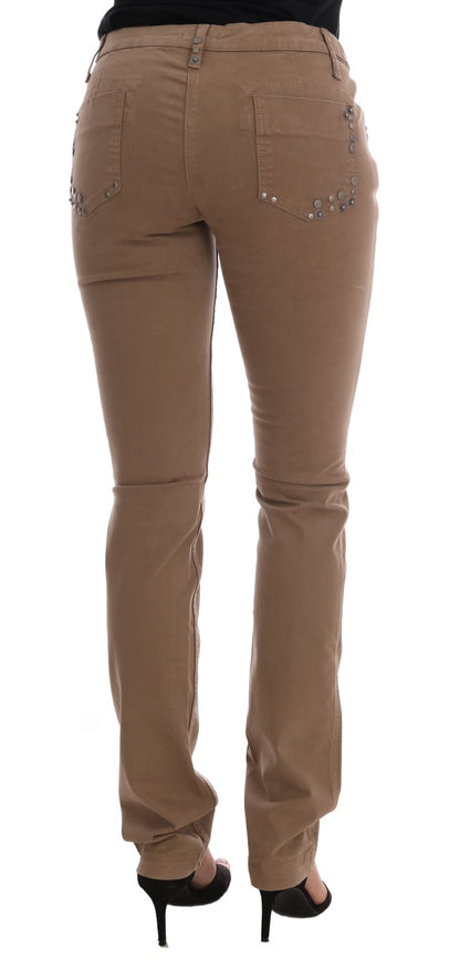 Costume National Slim Fit Jeans aus Baumwollstretch in Beige
