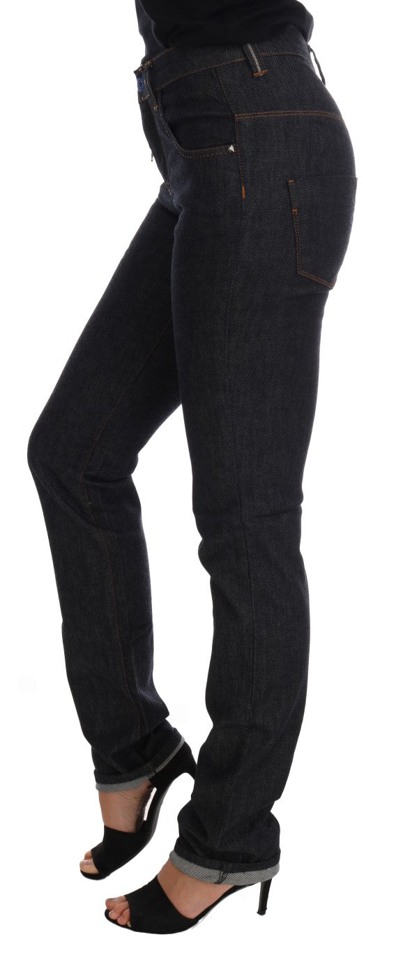 Costume National – Blaue Slim-Fit-Jeans aus Stretch-Baumwolle