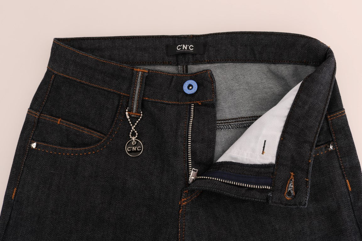 Costume National – Blaue Slim-Fit-Jeans aus Stretch-Baumwolle