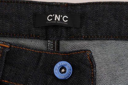 Costume National – Blaue Slim-Fit-Jeans aus Stretch-Baumwolle