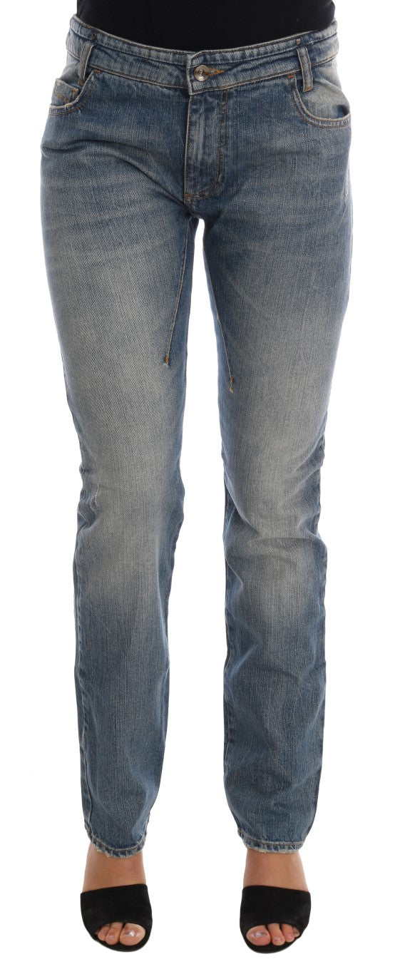 Costume National – Blaue Stretch-Jeans aus Baumwolldenim