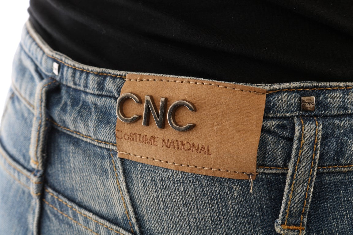 Costume National – Blaue Stretch-Jeans aus Baumwolldenim