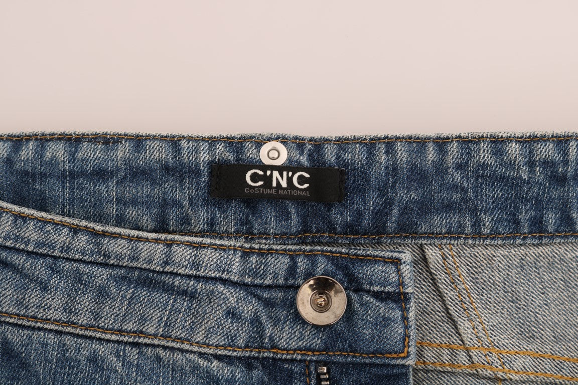 Costume National – Blaue Stretch-Jeans aus Baumwolldenim