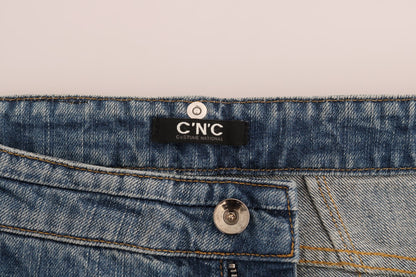 Costume National – Blaue Stretch-Jeans aus Baumwolldenim