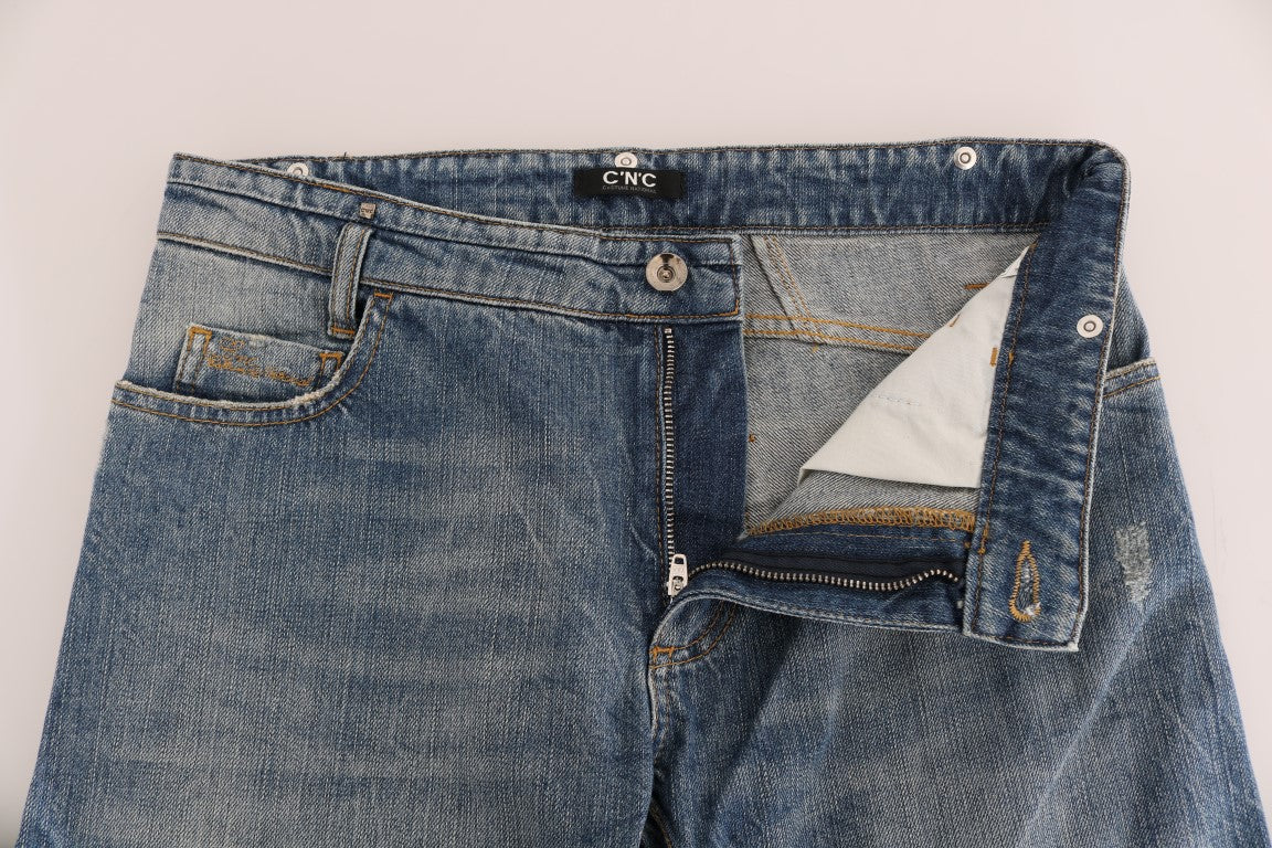 Costume National – Blaue Stretch-Jeans aus Baumwolldenim