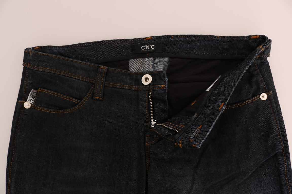 Costume National Dunkelblaue Slim Fit-Jeans aus Baumwolle