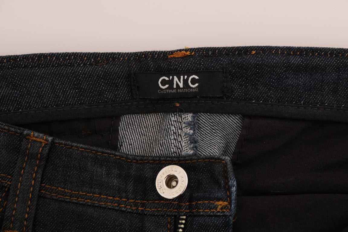 Costume National Dunkelblaue Slim Fit-Jeans aus Baumwolle