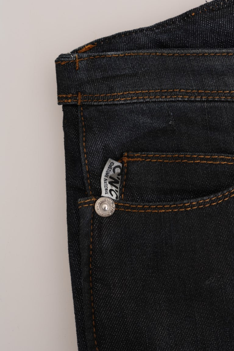 Costume National Dunkelblaue Slim Fit-Jeans aus Baumwolle