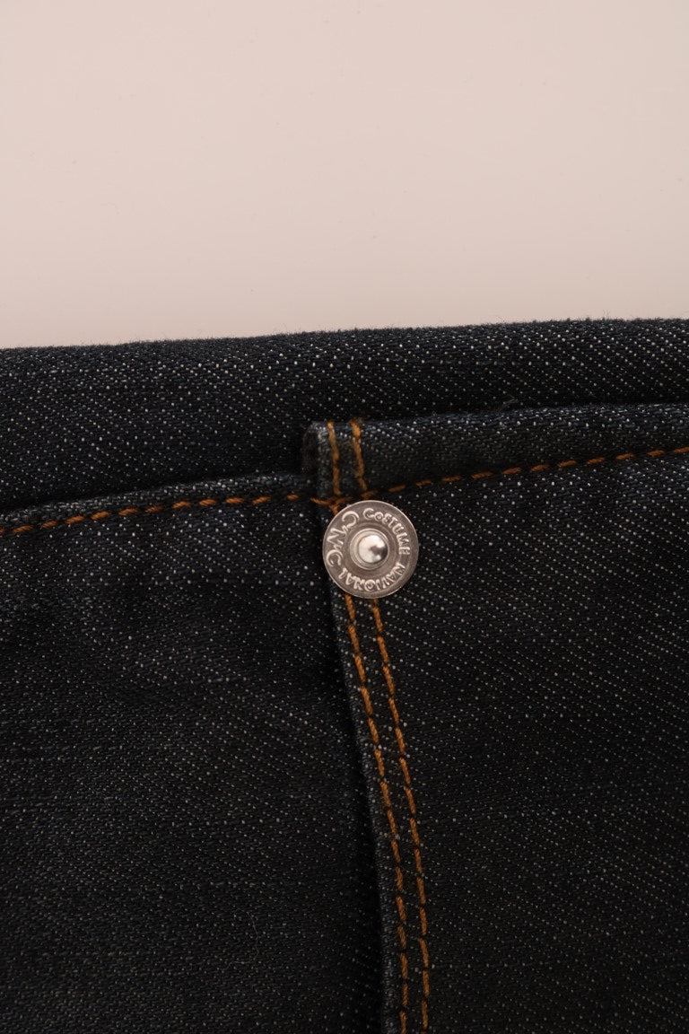 Costume National Dunkelblaue Slim Fit-Jeans aus Baumwolle