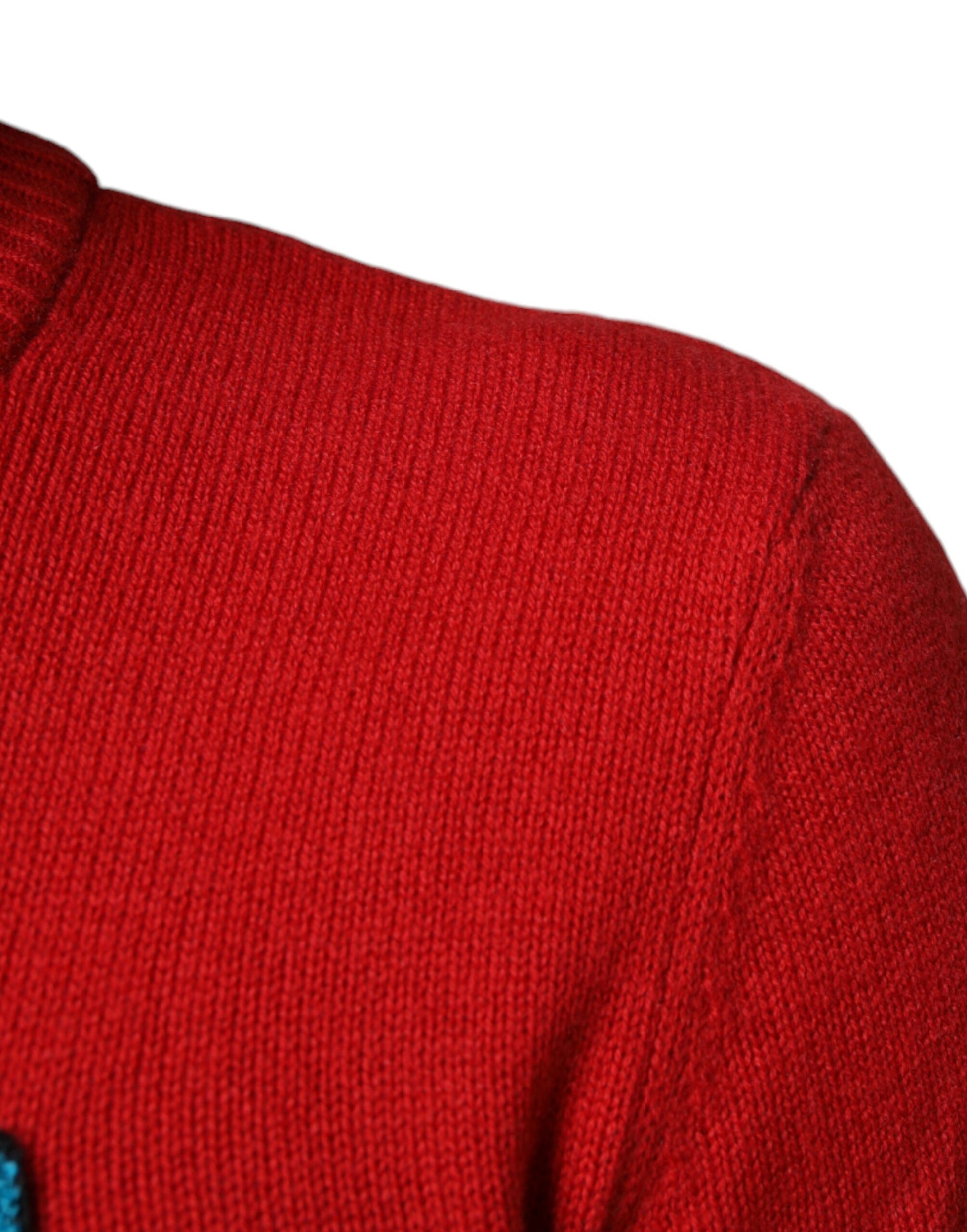 Dolce &amp; Gabbana Roter „I’m The King“-Sweatshirtpullover aus Wolle mit Rundhalsausschnitt