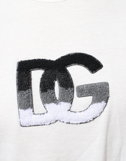 Dolce &amp; Gabbana – Weißes Baumwoll-T-Shirt mit DG-Logo-Print