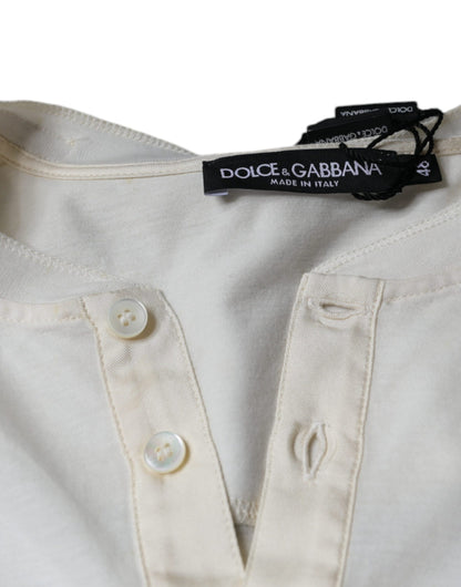 Dolce &amp; Gabbana – Kurzärmliges T-Shirt aus gebrochenem Weiß