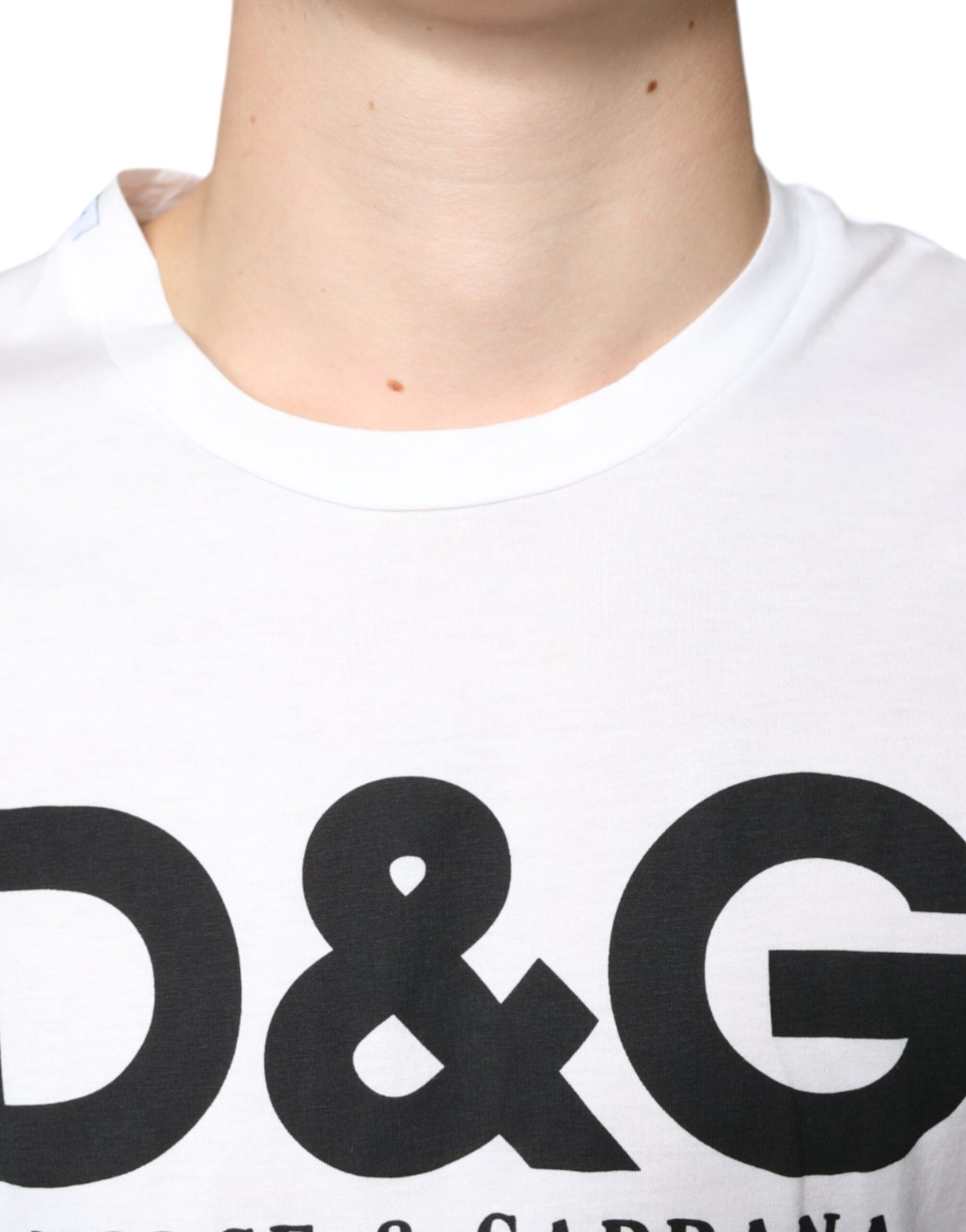 Dolce &amp; Gabbana – Lässiges T-Shirt aus weißer Baumwolle mit DG-Logo-Print