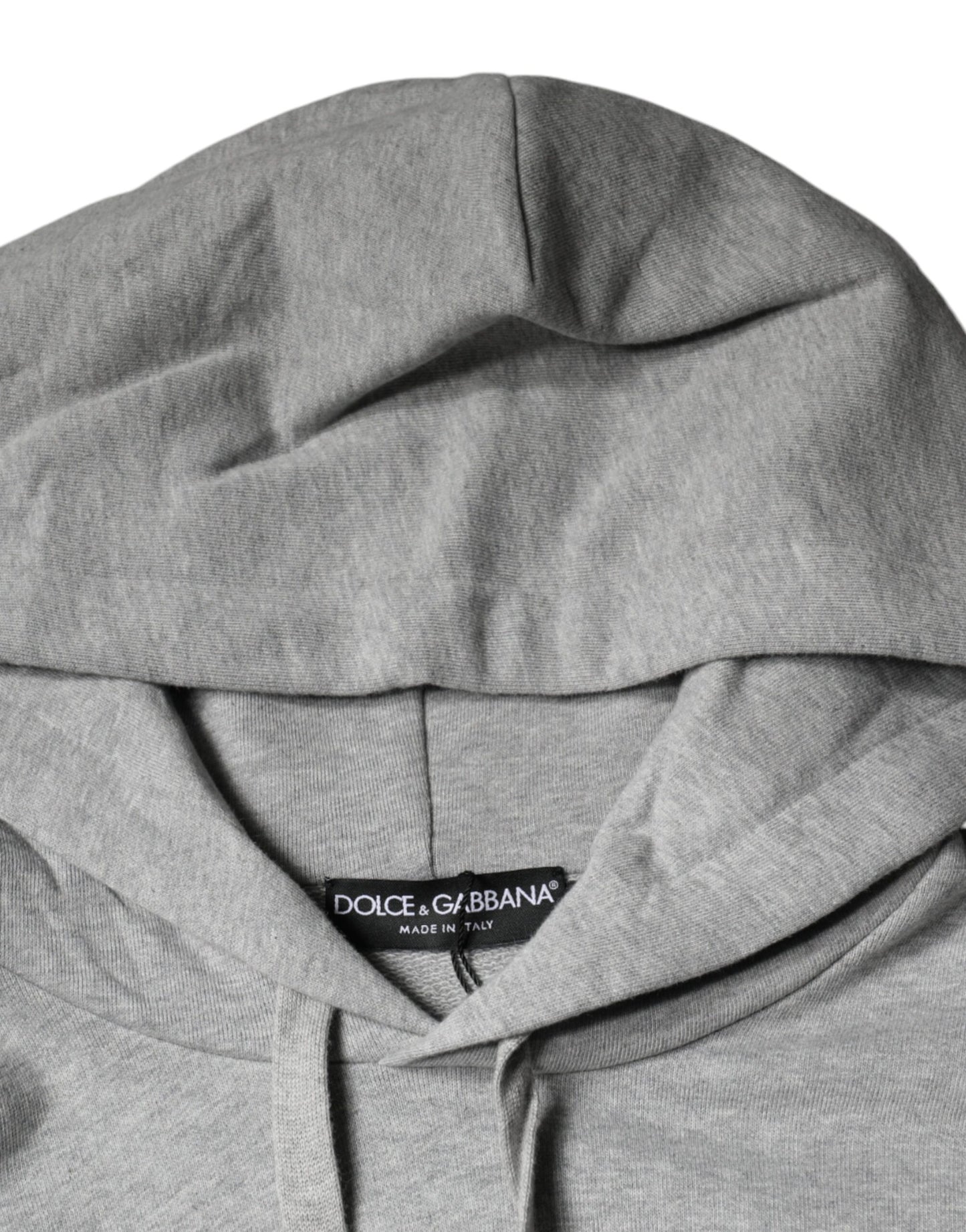 Dolce &amp; Gabbana Graues Baumwoll-Sweatshirt mit Logo und Kapuze