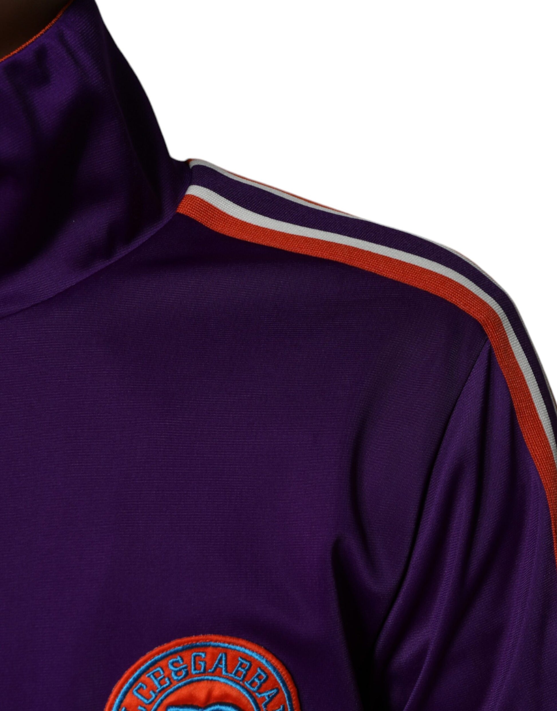 Dolce &amp; Gabbana Lila Polyester Langarmpullover mit durchgehendem Reißverschluss