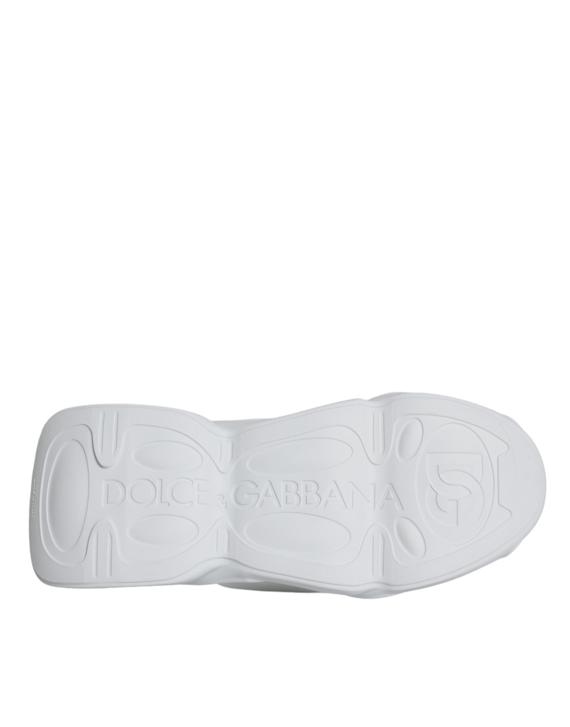 Dolce &amp; Gabbana – Weiße, gepolsterte Low-Top-Sneakers aus Stoff