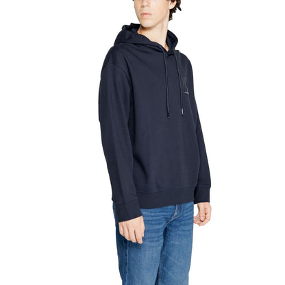 Armani Exchange – Blauer Kapuzenpullover aus Baumwolle