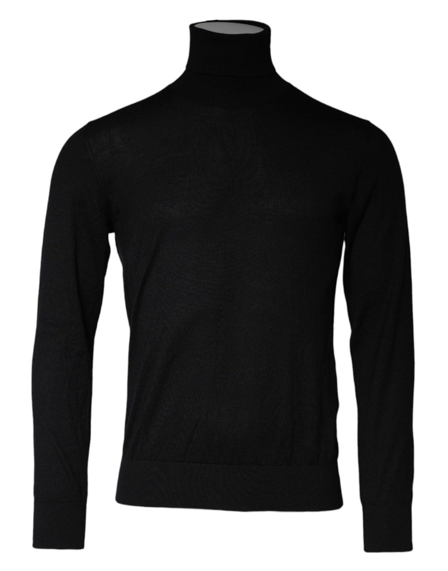Dolce & Gabbana Schwarzer Langarm-Rollkragenpullover