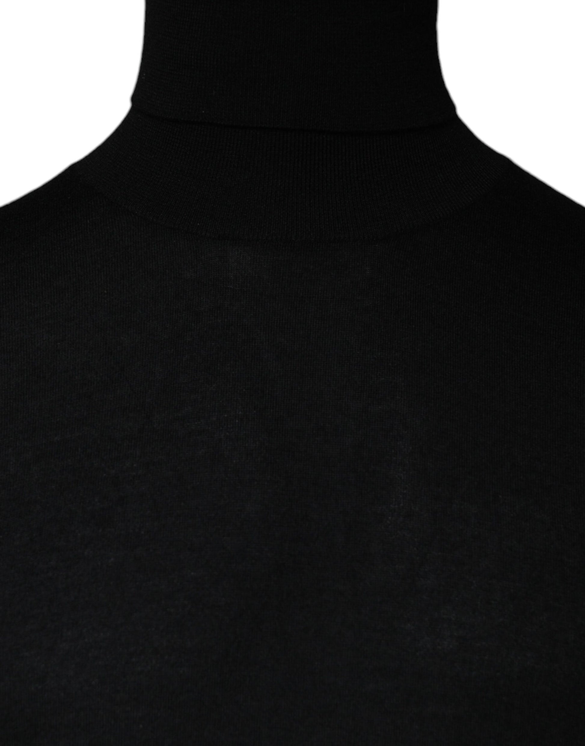 Dolce &amp; Gabbana Schwarzer Langarm-Rollkragenpullover