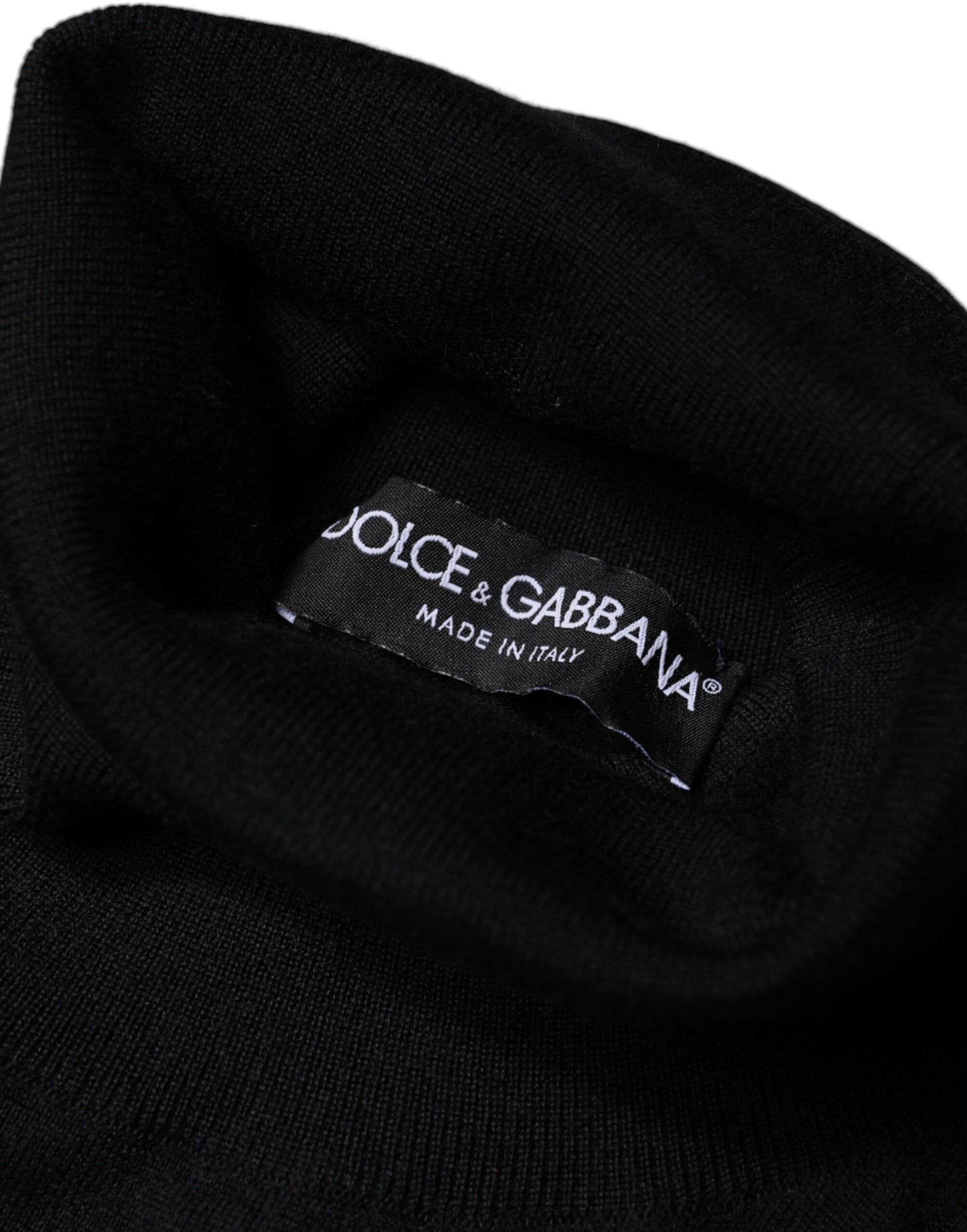 Dolce &amp; Gabbana Schwarzer Langarm-Rollkragenpullover